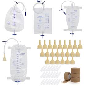 30mm-2502 Zentherra 32 Pcs External Male Catheters Kits - 24 Condoms For Men And 750ml 1000ml Ur Inch