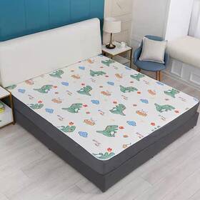Ss07d11us1 Zzrssslc Non-slip Bed Protector Pads With Dinosaurs Printed For Incontinence Washable
