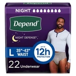 Depend Defense Adult Men's Incontinence Underwear, Overnight, Large, 22 Ct. Fixed Price $30.88.