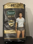 22 Ct! Depend Real-fit Incontinence Underwear Men's Sz S/m, 28-40", Maximum. Fixed Price $16.75.
