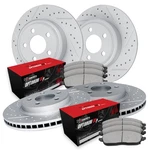 R1 Concepts Drilled & Slotted Brake Kit W Optimum Pads. Fixed Price $675.71.