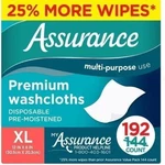 Assurance Premium Extra-large Disposable Washcloths, 192 Count. Fixed Price $20.86.
