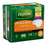 Depend Protection With Tabs Small/medium Maximum Absorbency, Case Of 80. Fixed Price $102.61.