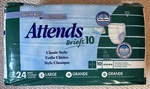 Vintage (24) Attends #10 Unisex Adult Large Incontinence Briefs/diapers 2002 New. Fixed Price $119.99.
