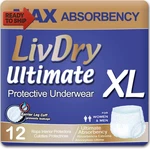 Livdry Ultimate Xl Adult Incontinence Underwear, Max Absorbent Diapers Wit. Fixed Price $60.12.