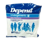 Vintage Depend Adult Diapers Disposable Underwear 10 Ct Extra Absorbency 80S Usa. Fixed Price $34.95.