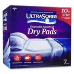 Medline Ultrasorbs Disposable Dry Pads, 23 35, Blue, 7/BOX. Fixed Price $26.79.