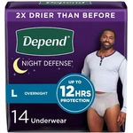Depend Defense Large Incontinence Underwear For Men 14 Count Overnight .... Fixed Price $22.39.