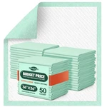 Mildplus Disposable Bed Pads 36'' 36"X36"-50 (no Adhesive), Green. Fixed Price $61.21.