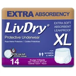 Livdry Adult Unisex Diapers, Extra Soft Absorbent, Leakproof, X-large, 14 Count. Fixed Price $20.00.