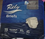 Rely Adult Briefs W/tabs Size Xl 2/15-PK Incontinence Diapers. Fixed Price $17.00.