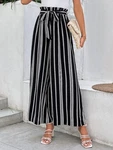 Adrienne Vittadini Women Size Med Black White Paper Bag Pants Palazzo Wide Leg. Fixed Price $19.20.