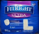 Medline Fitright Ultra Protective Underwear Diaper Large 40-56 Anti-leak 20CT. Fixed Price $17.95.