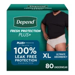 Depend Fresh Protection Plus Incontinence Underwear For Men, Ultimate Absorbency. Fixed Price $62.88.
