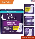 Poise Overnight Incontinence & Postpartum Pads For Bladder Leaks, 8 Drop Extr.... Fixed Price $35.99.