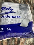 Rely Underpads Xl 30" RLYASU300 Qty: 10. Fixed Price $6.00.