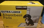 Kirkland Signature Extra-large Absorbent Pads, 30" 23" Protects Against Leaks. Fixed Price $22.97.