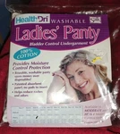 Health Dri Washable Ladies Panty Sz 8 White Salk Bladder Control 100% Cotton Nip. Fixed Price $17.91.
