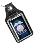 Thin Blue Line Georgia State Patrol Trooper Active Retired Faux Leather Key Ring. Fixed Price $16.95.