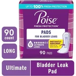 Poise Ultimate Incontinence Pads For Women - Long, 90 Count. Fixed Price $35.99.