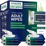 Opteel Adult Wipes For Elderly - 8"X13" Extra Large & Count (pack Of 240). Fixed Price $38.21.