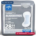 Medline Contourplus Bladder Control Pads, Ultimate Absorbency, 8 X 17 Inches, Ba. Fixed Price $25.11.