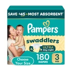 Pampers Swaddlers Unisex Leakproof Diapers, Size 13-26 Lbs 180 Count. Fixed Price $70.99.