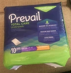 New Prevail Total Care Underpads 10CT Extra Large 30 X36. Fixed Price $8.75.