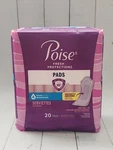 Poise Incontinence Pads, 4 Drop Moderate Absorbency, Regular Length, 20. Fixed Price $8.96.