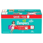 Pampers Cruisers 360 Diapers Gap-free Fit, Size 7 (41+ Pounds), 84 Count. Fixed Price $73.99.