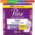 Poise Incontinence & Postpartum Pads, 6 Drop Ultimate Absor.... Fixed Price $35.05.