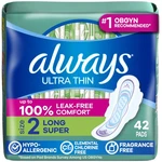Always Ultra Thin, Feminine Pads For Women, Size Long 2, No Color. Fixed Price $14.71.