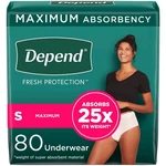 Women Small 00-8 Qty 80 Depend Fresh Protection Adult Incontinence Underwear. Fixed Price $34.99.