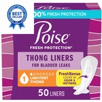 Poise Daily Liners, Incontinence Panty For Bladder Thong, White. Fixed Price $11.03.