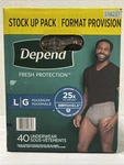 Depend Fresh Protection Incontinence Underwear For Men Adult Lg Diapers 40 Count. Fixed Price $23.74.