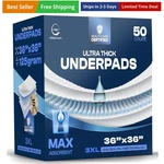 50 Pack Incontinence Bed Pads Disposable For Adults 125 Gram - 3XL 36" .... Fixed Price $59.58.