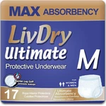 Livdry Ultimate Adult Incontinence Underwear, Max Medium (17 Count), White. Fixed Price $60.99.