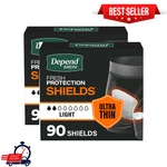 (2 Pack) Depend Shields Incontinence Pads For Men, Light Absorbency, 90 Count. Fixed Price $40.29.