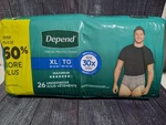 Depend Disposable Underwear Male X-large Xl 26 Men Maximum Protection. Fixed Price $14.97.