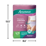 Assurance Women Underwear, Maximum Absorbency, Size S/m, 36 =72 Ct. Fixed Price $42.42.