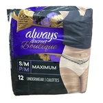 Always Discreet Boutique Maximum 12 Count Underwear S/m. Fixed Price $14.95.