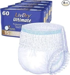 New 60 Count Livdry Large Ultimate Adult Incontinence Underwear, Max Absorbent. Fixed Price $54.97.