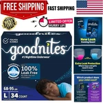Hypoallergenic Goodnites Boys' Nighttime Underwear, 2 Packs Of 17, Large Size. Fixed Price $50.15.