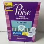 Poise Ultra Thin With Wings, #4 Moderate Regular, 54 Total Pads. Fixed Price $7.99.