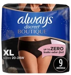 Always Discreet Boutique Incontinence And Postpartum Underwear ,XL,9 Count,black. Fixed Price $10.00.
