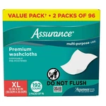 Assurance Premium Disposable Washcloths Pre-moistened Body Wipes, Xl, 192 Count. Fixed Price $17.99.