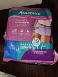 Assurance Incontinence Postpartum Underwear, L Maximum Absorbency 19 Count New. Fixed Price $14.00.