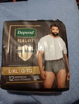 Depends Men's Real Fit Maximum Performance Underwear 12 Large-xl. Fixed Price $9.00.