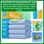 Durable 34X36 Washable Underpads - Perfect For Bedwetting & Furniture Protection. Fixed Price $49.99.