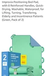 Positioning Bed Pads (2 Pack), 34"X52" With 8 Handles, Quick-drying, Washable. Fixed Price $48.99.